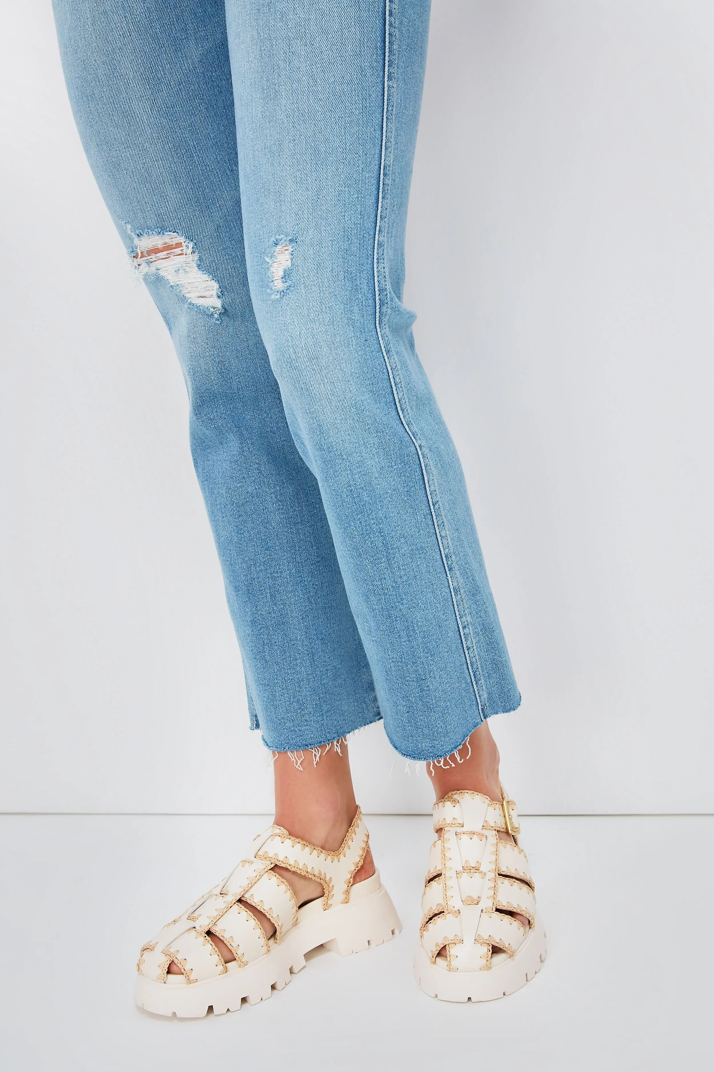 Cream Leather Talia Platform Fisherman Sandal
