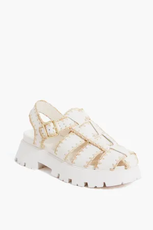 Cream Leather Talia Platform Fisherman Sandal