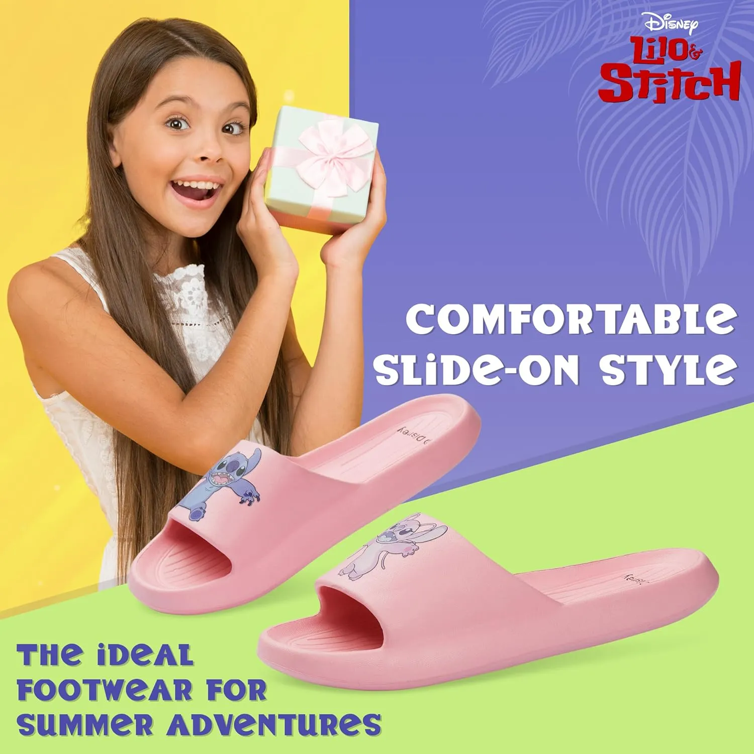 Disney Stitch Girls Sliders, Beach or Pool Shoes for Kids - Stitch Gifts