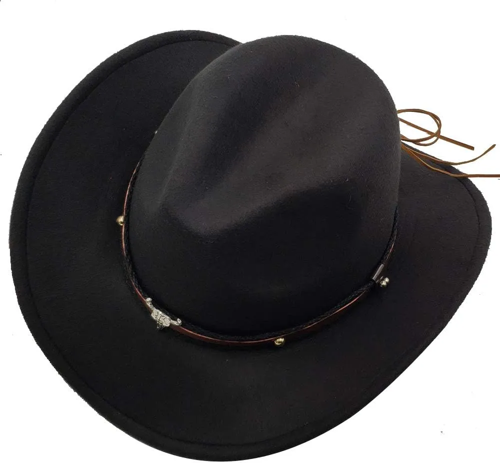 Men & Women's Fur Felt Cowboy Hat Wide Brim Western Outback