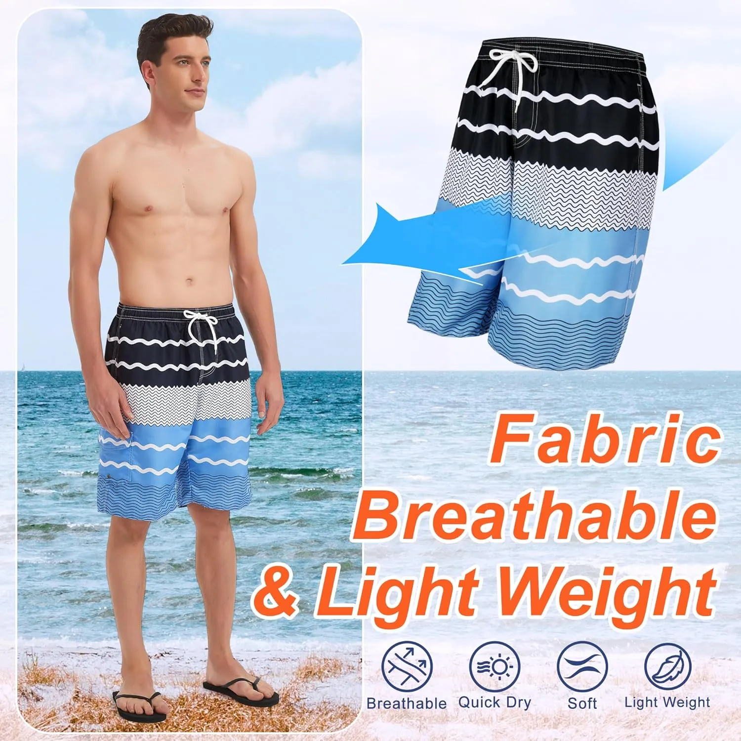 Mens Swimming Trunks Swim Trunks Quick Dry Swim Shorts with Mesh Lining Funny Swimwear Bathing Suits
