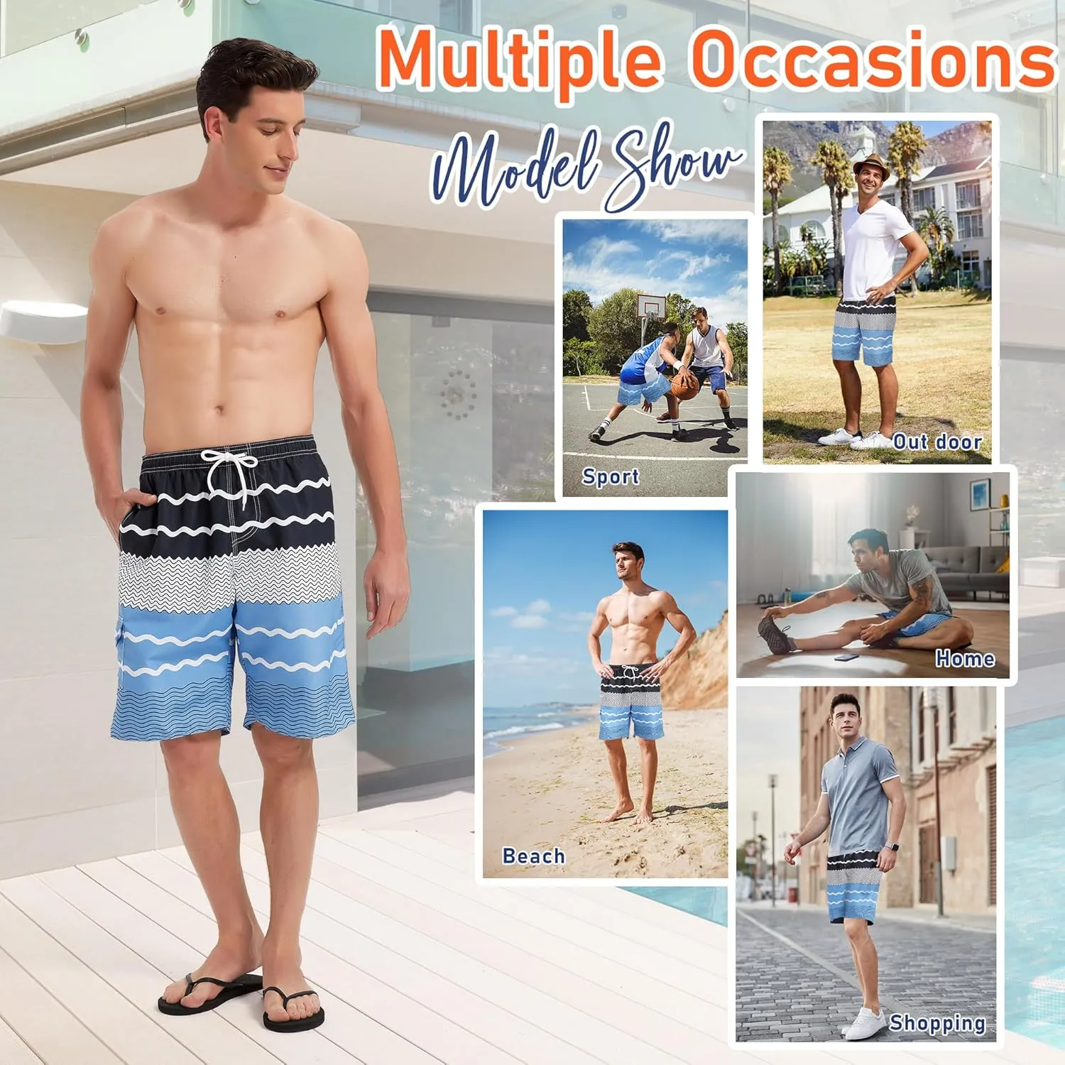 Mens Swimming Trunks Swim Trunks Quick Dry Swim Shorts with Mesh Lining Funny Swimwear Bathing Suits