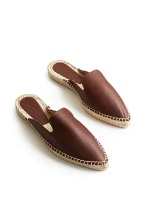 mule espadrille in tan
