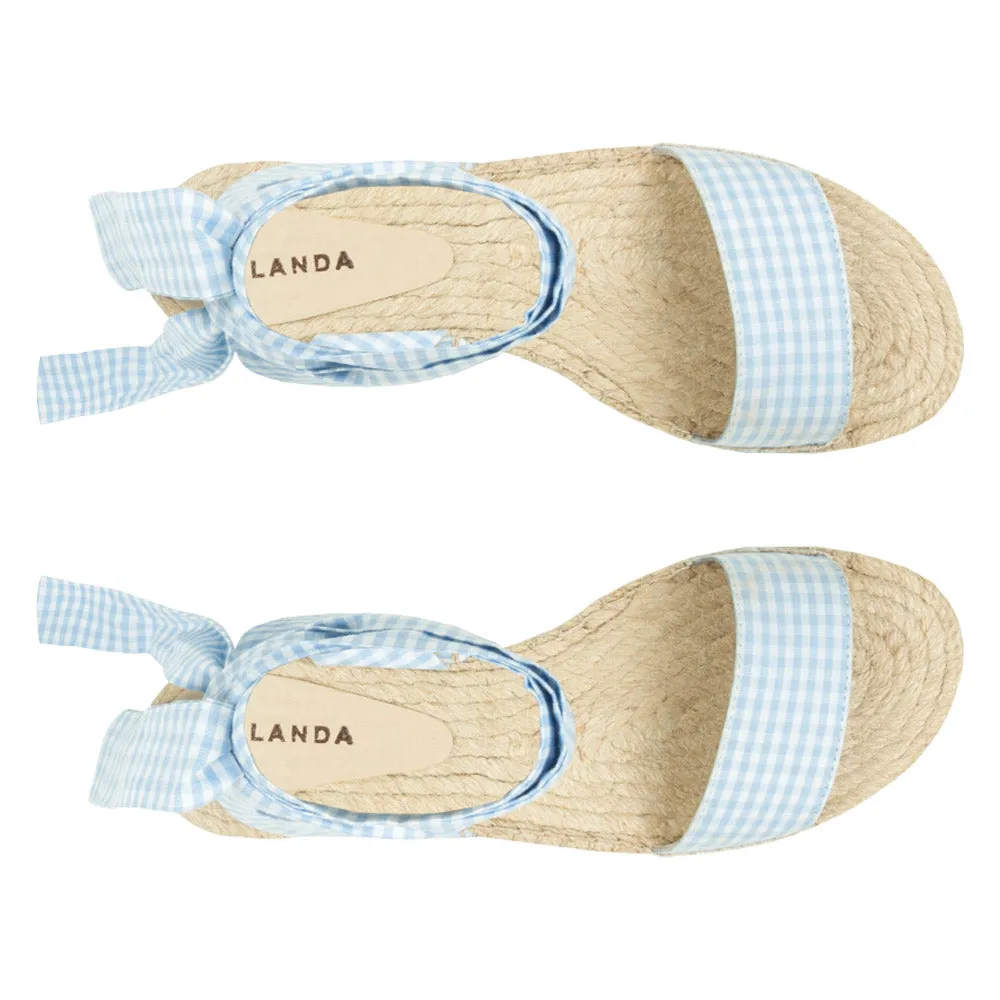 Sandália Espadrille Ignês Vichy Azul