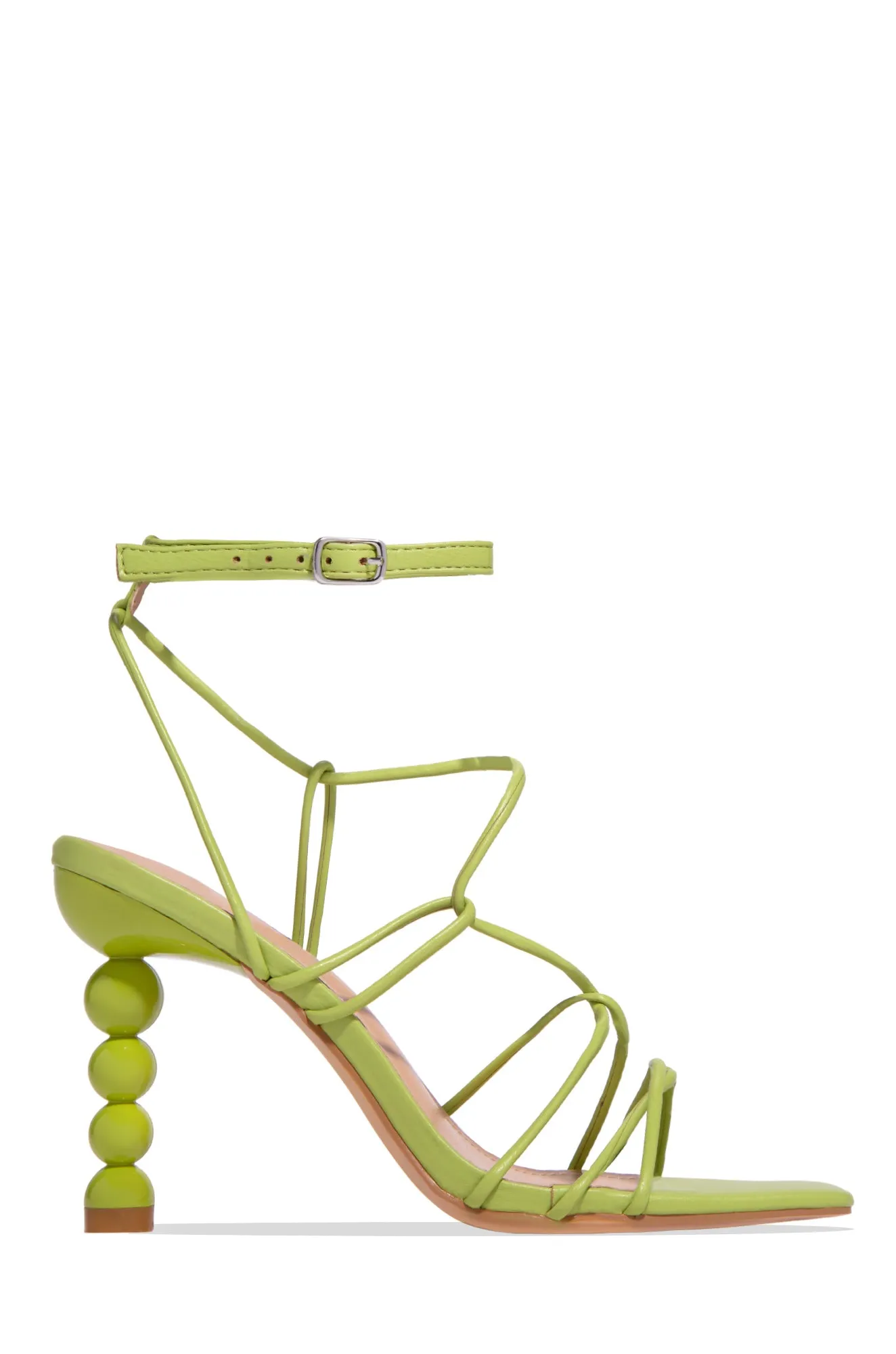 St. Barts Summer Square Toe Strappy Heels - White