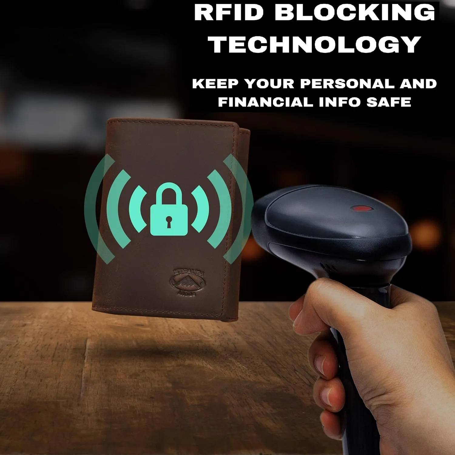 Stealth Mode Leather Trifold RFID Wallet For Men With Flip Out ID Holder (Crazy Horse Brown)