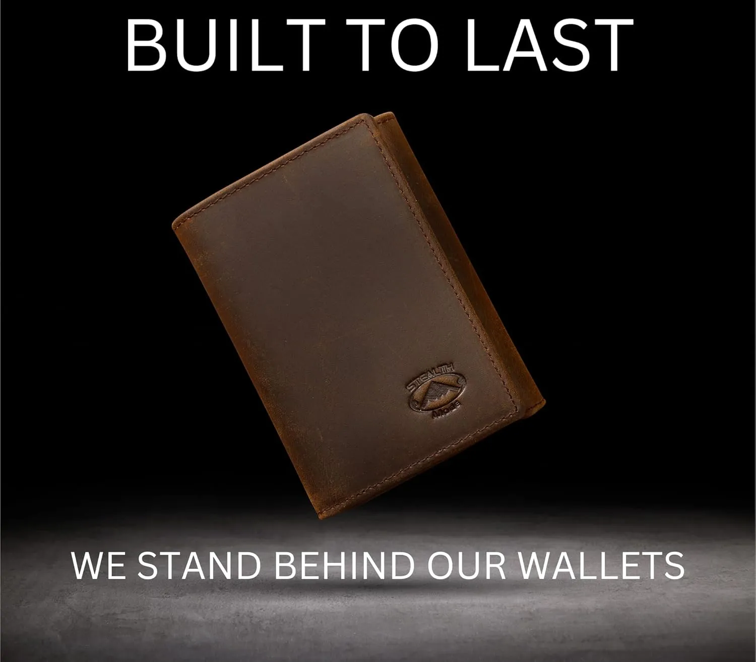 Stealth Mode Leather Trifold RFID Wallet For Men With Flip Out ID Holder (Crazy Horse Brown)