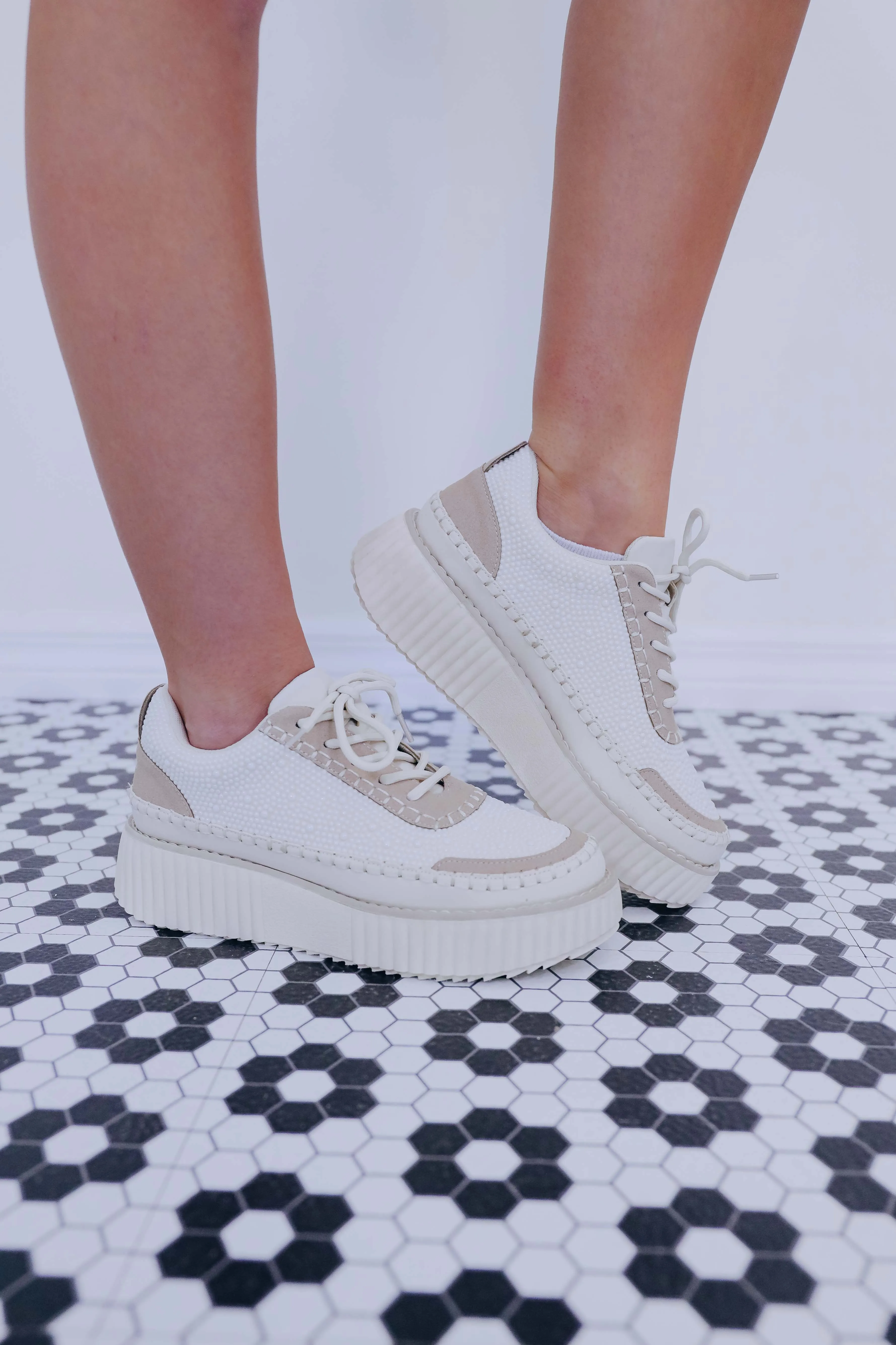 Sweet Pearl Platform Sneakers - White