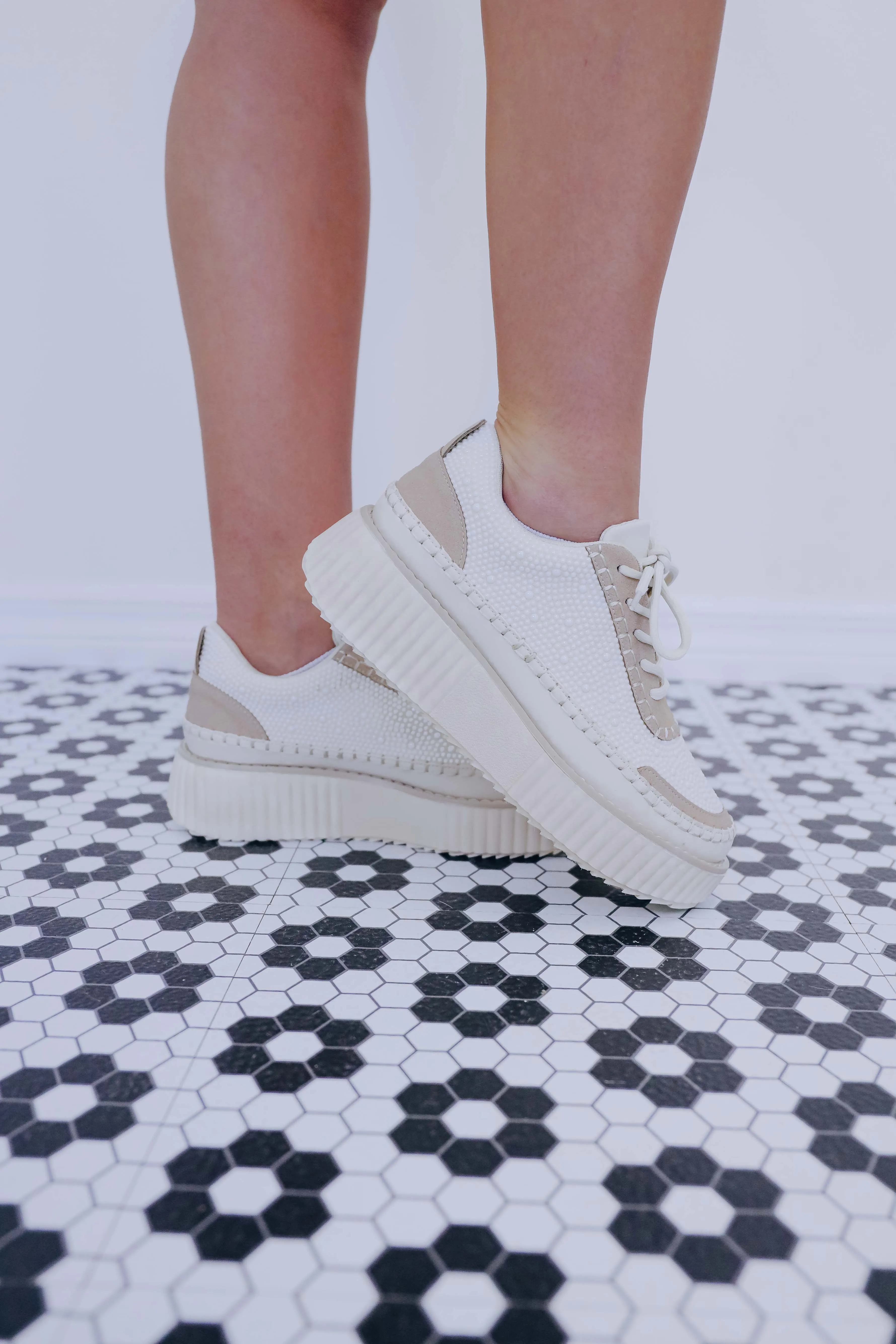 Sweet Pearl Platform Sneakers - White