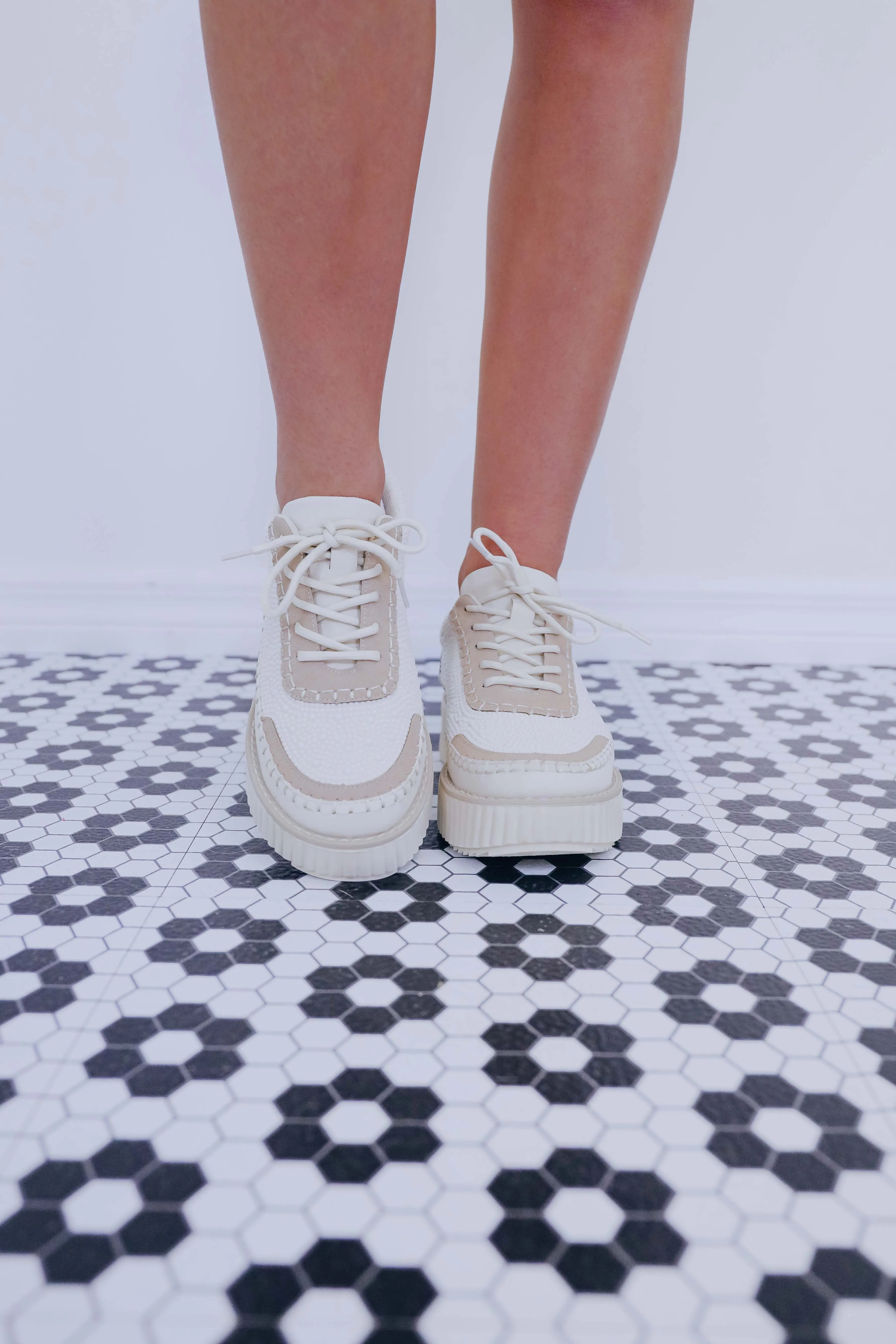 Sweet Pearl Platform Sneakers - White