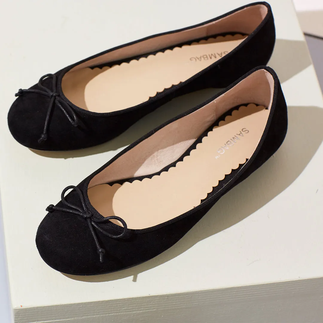 Tina Black Suede Ballet Flat